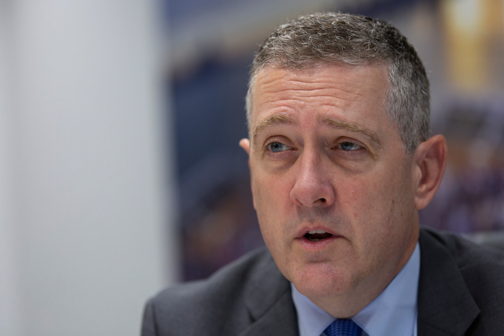 President and CEO of the Federal Reserve Bank of St Louis James Bullard speaks during an interview with AFP in Washington, DC, August 6, 2019. u00e2u20acu201d AFP pic