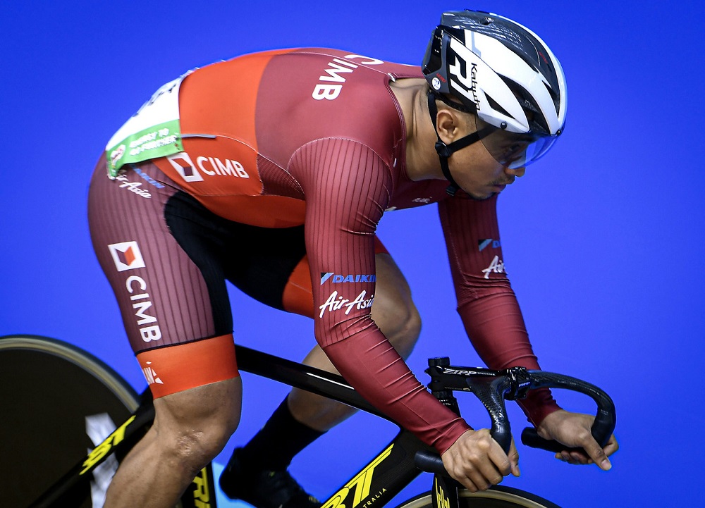 Mohd Azizulhasni Awang during the Menu00e2u20acu2122s Elite keirin final at the 2019 Southeast Asia Grand Prix Track Cycling Championships at the National Velodrome in Nilai August 23, 2019. u00e2u20acu201d Bernama pic