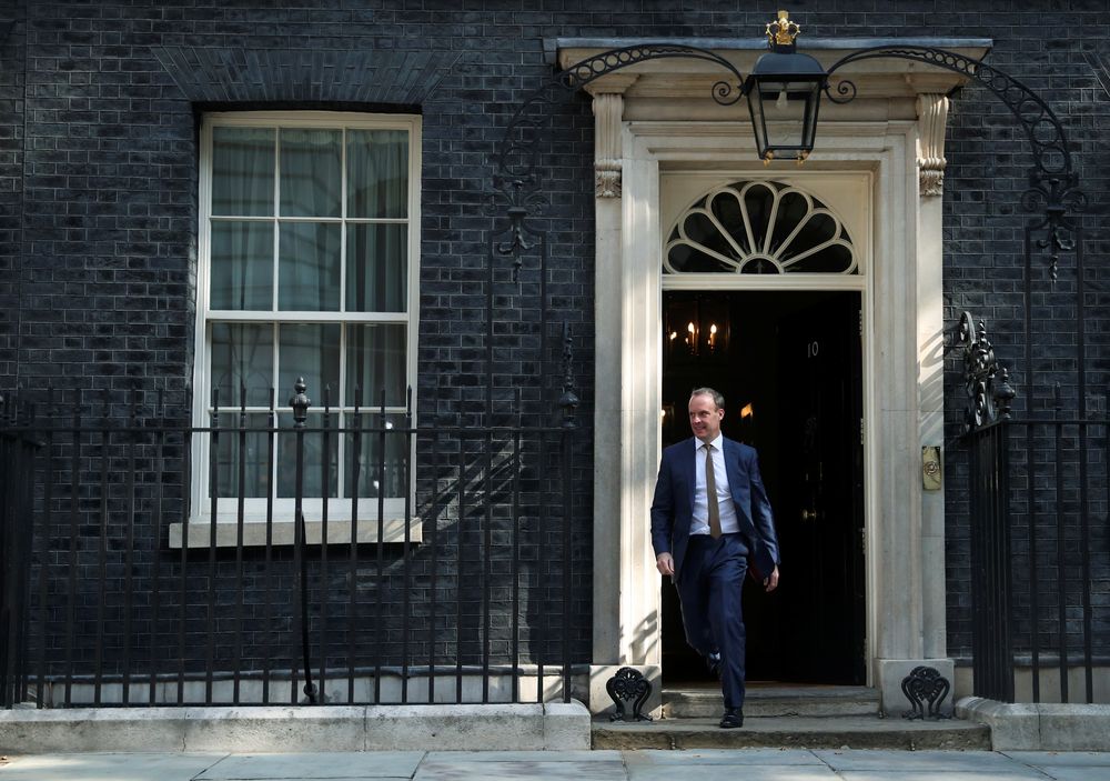 Newly appointed Britainu00e2u20acu2122s Foreign Secretary Dominic Raab is seen outside Downing Street in London, Britain July 25, 2019. u00e2u20acu201d Reuters pic
