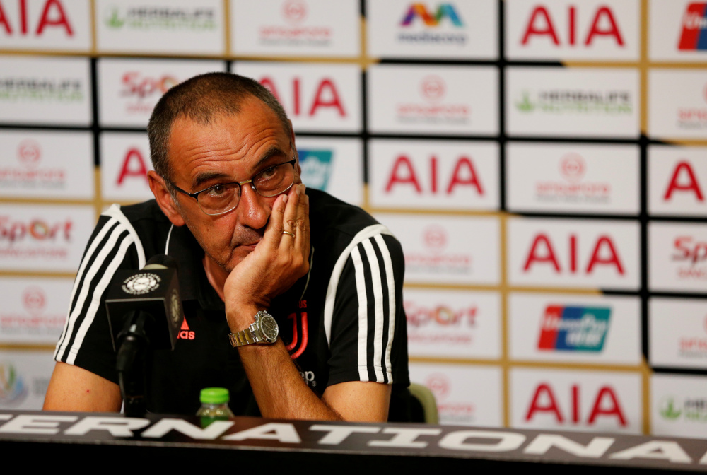 Juventus coach Maurizio Sarri during the Juventus v Tottenham Hotspur post match press conference at the Singapore National Stadium, Singapore July 21, 2019. u00e2u20acu201d Reuters pic 