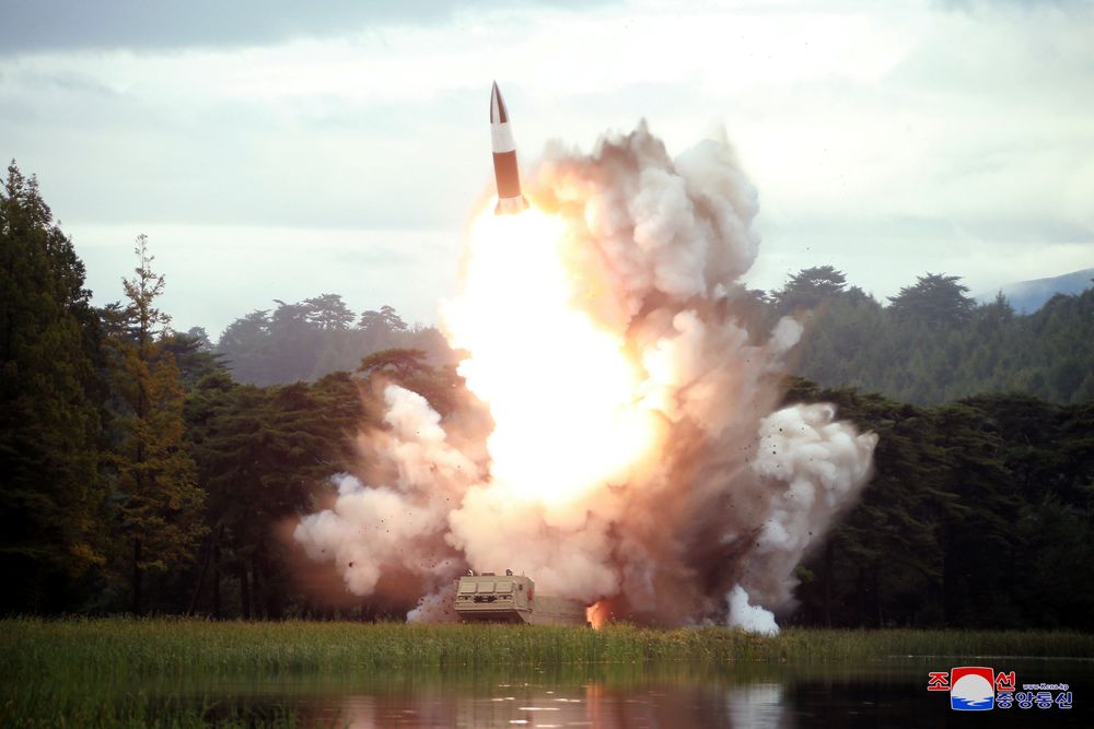 North Korea test fires a new weapon, in this undated photo released on August 16, 2019 by North Koreau00e2u20acu2122s Korean Central News Agency. u00e2u20acu201d KCNA picture via Reuters