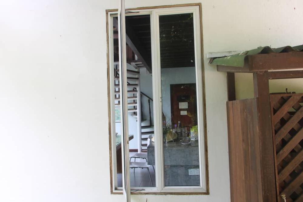 The aluminium window at The Dusun resort, from which Nora Anne Quoirin is said to have exited. — Picture courtesy of police source