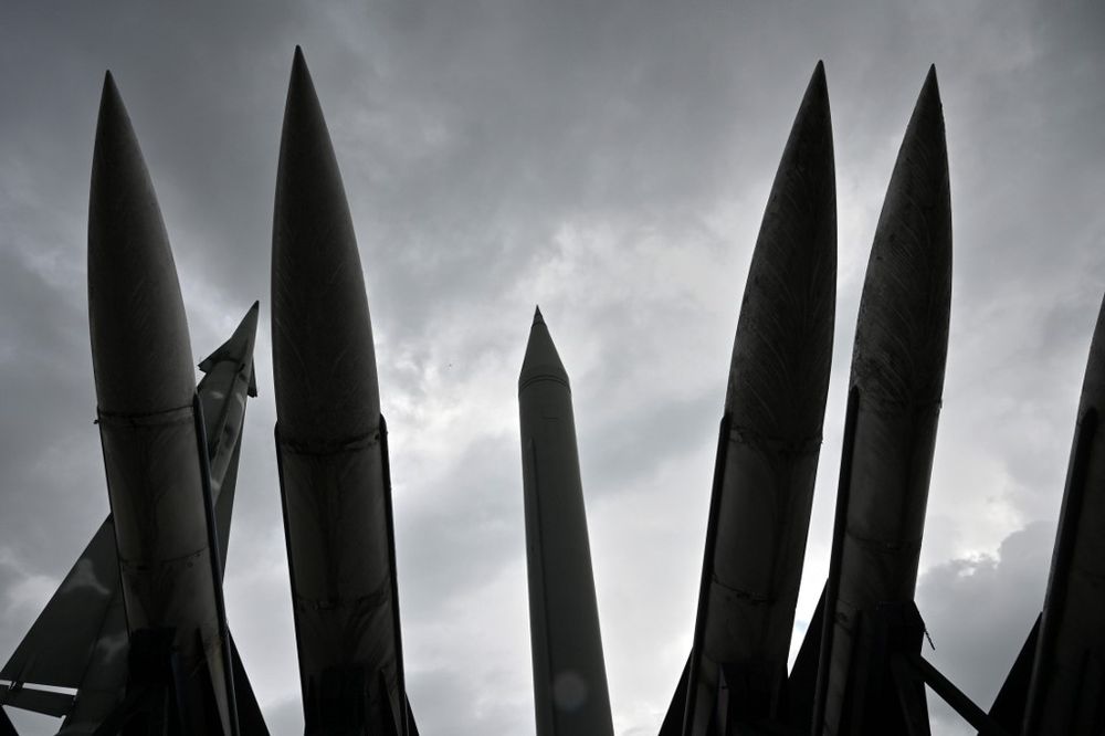 Replicas of a North Korean Scud-B missile (centre) and South Koreau00e2u20acu2122s Hawk missiles (right) are displayed at the Korean War Memorial in Seoul on August 16, 2019. North Korea fired two unidentified projectiles into the sea on August 16. u00e2u20acu201d AFP pic