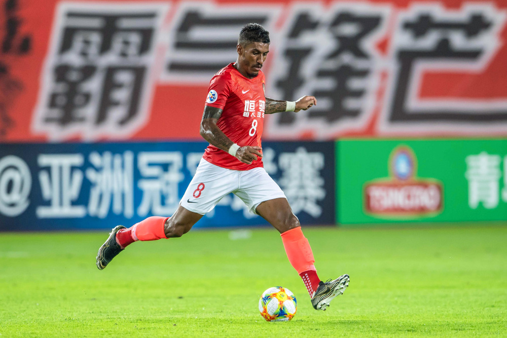 Paulinho of Chinau00e2u20acu2122s Guangzhou Evergrande kicks the ball during the AFC Champions League quarter-final football match against Japanu00e2u20acu2122s Kashima Antlers in Guangzhou in Chinau00e2u20acu2122s southern Guangdong province August 28, 2019. u00e2u20acu201d AFP pic 