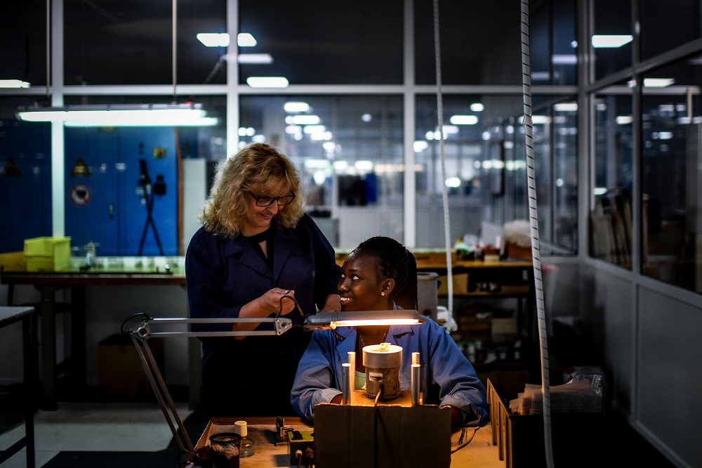 Nigerian refugee Debora Osaretin, 22, works at the CIMD factory in Fundao, central Portugal July 9, 2019. u00e2u20acu201d AFP pic       
