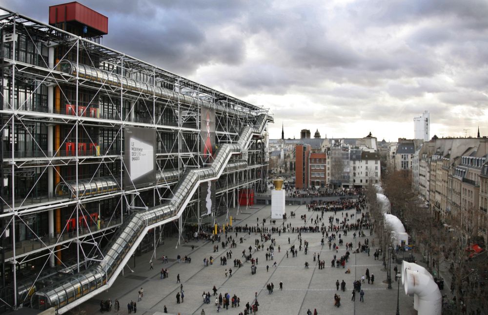 Designed by star architects Renzo Piano and Richard Rogers, the Centre Pompidou's radical design pushes almost all its structural and mechanical elements to the exterior, freeing up vast exhibition spaces. u00e2u20acu201d AFP pic