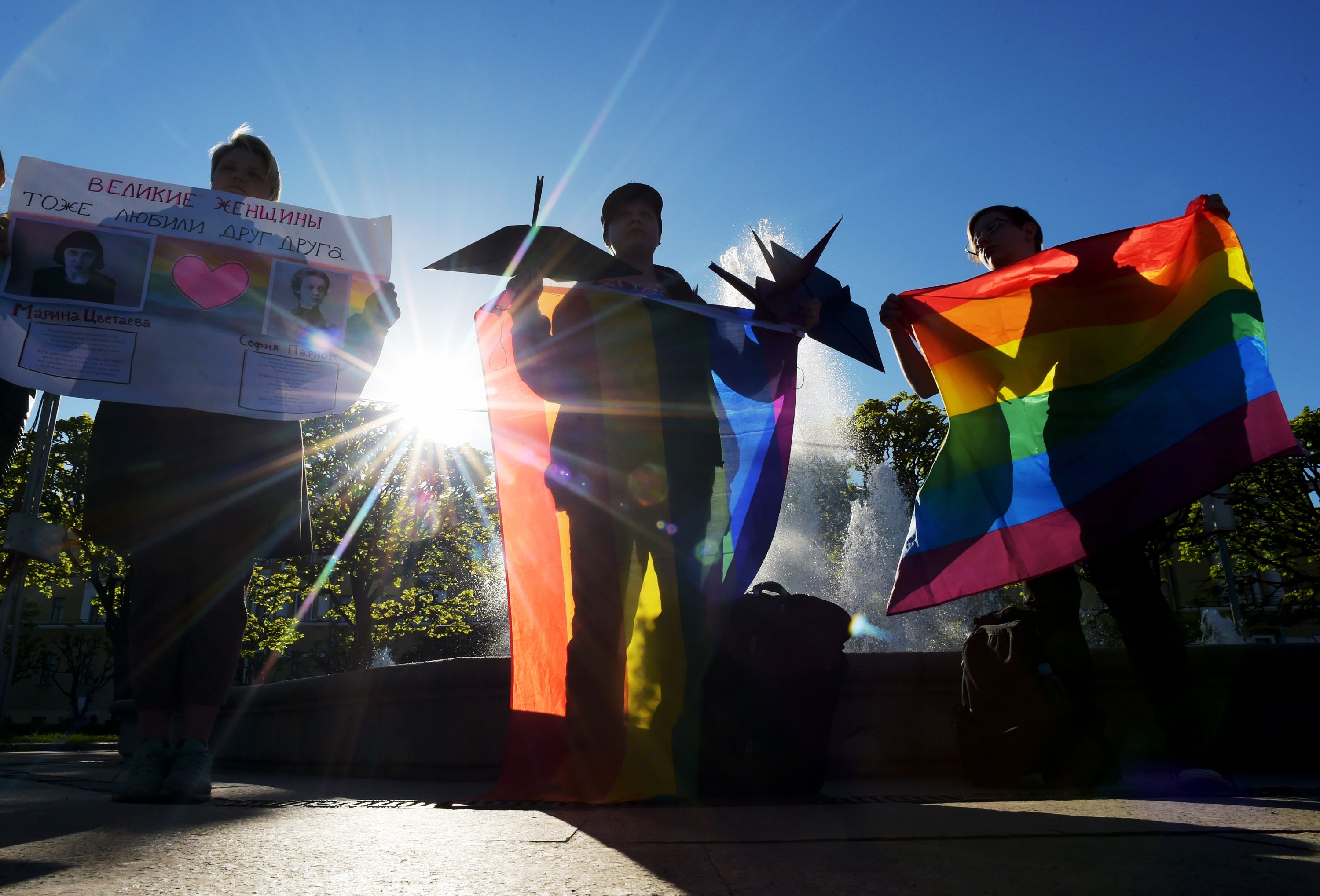 Gay right activists attend a rally as they mark World Day Against Homophobia and Transophobia in Saint Petersburg May 17, 2019. u00e2u20acu201d AFP pic 