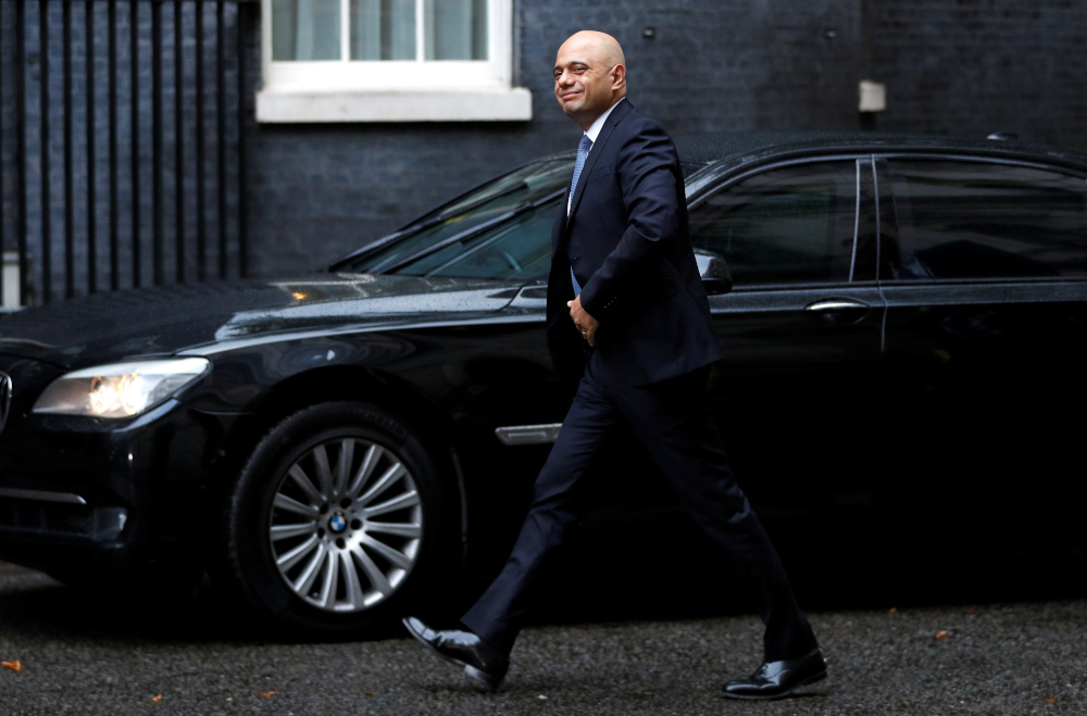 UKu00e2u20acu2122s Chancellor of the Exchequer Sajid Javid is seen outside Downing Street in London July 26, 2019. u00e2u20acu201d Reuters pic 