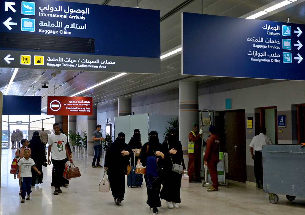 This file photo taken June 13, 2019 shows Saudi women arriving at Abha airport in the popular mountain resort of the same name in the southwest of Saudi Arabia. u00e2u20acu201d AFP pic 