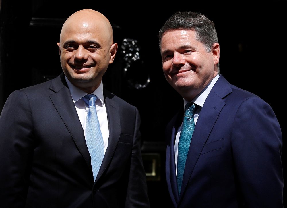 Britainu00e2u20acu2122s Chancellor of the Exchequer Sajid Javid meets with Irelandu00e2u20acu2122s Minister for Finance Paschal Donohoe at Downing Street in London, August 6, 2019. u00e2u20acu201d Reuters pic