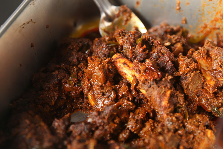 You have the option to select 'kampung' mutton cooked 'varuval' style that has a leaner texture.