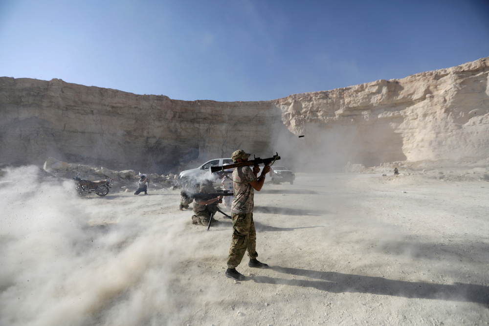 File photo of fighters from Free Syrian Army (National Brigade) demonstrating their skills during a military display as part of a graduation ceremony in the Syrian city of al-Bab, Syria September 27, 2017. u00e2u20acu201d Reuters pic
