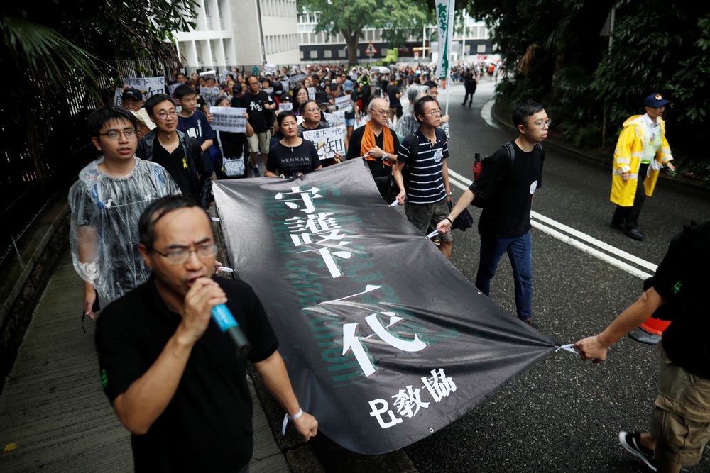 Teachers protest against the extradition bill during a rally organised by Hong Kong Professional Teachersu00e2u20acu2122 Union in Hong Kong, China August 17, 2019. u00e2u20acu201d Reuters pic