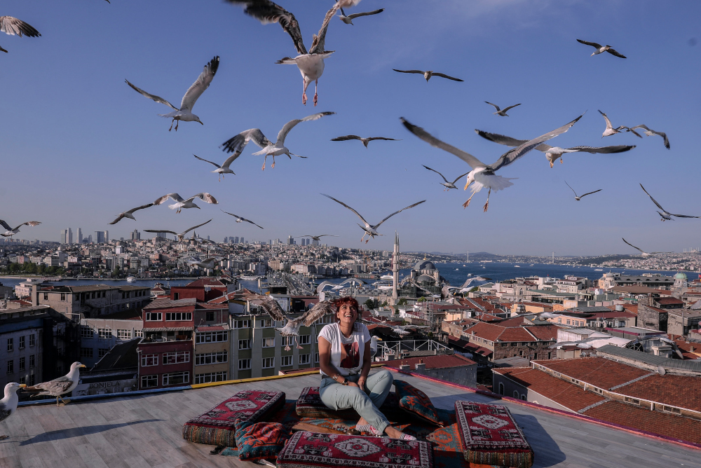 Seagulls are one of the attractions when you arrive at the rooftop in Istanbul. u00e2u20acu201d Picture by Shafwan Zaidonn