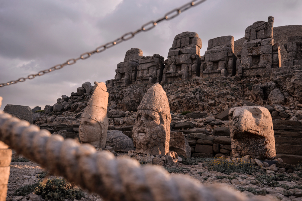 Statues of animals and Greek gods seen at the peak of Mount Nemrut, known as Mountain of God, where King Antiochus built his tomb sanctuary in 62 BC. — Picture by Shafwan Zaidon