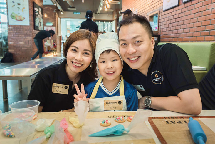 Tedboy founders Patrina Tang and Edward Tan, and their son Ted.