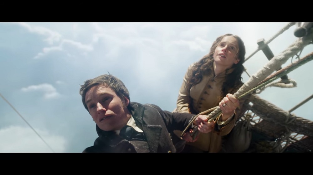 A screengrab from u00e2u20acu02dcThe Aeronautsu00e2u20acu2122 that stars Eddie Redmayne and Felicity Jones.