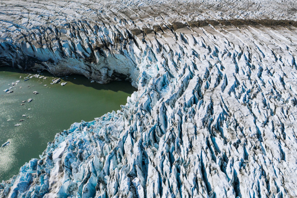 This file photo taken August 18, 2019 shows an aerial view of the Apusiajik glacier, near Kulusuk, a settlement in the Sermersooq municipality located on the island of the same name on the southeastern shore of Greenland. u00e2u20acu201d AFP pic 