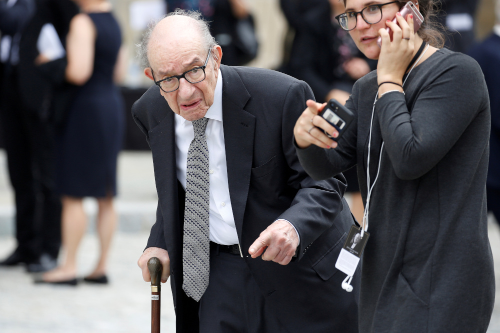 Alan Greenspan is pictured after the memorial service of US Senator John McCain at National Cathedral in Washington, US, September 1, 2018. u00e2u20acu201d Reuters pic