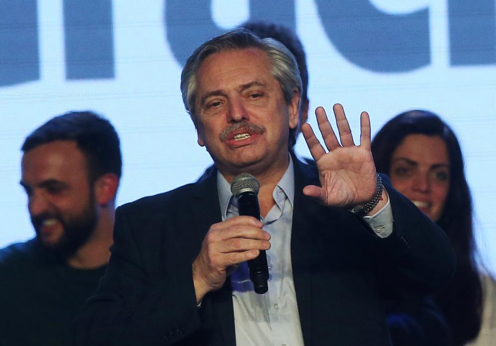 Presidential candidate Alberto Fernandez speaks during the primary elections, at a cultural centre in Buenos Aires August 11, 2019. u00e2u20acu2022 Reuters pic