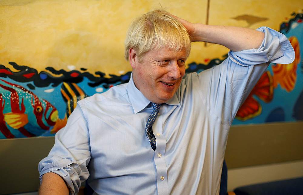 Britain's Prime Minister Boris Johnson gestures during a meeting with health professionals during his visit to the Royal Cornwall Hospital in Truro, Britain August 19, 2019. u00e2u20acu201d Reuters pic