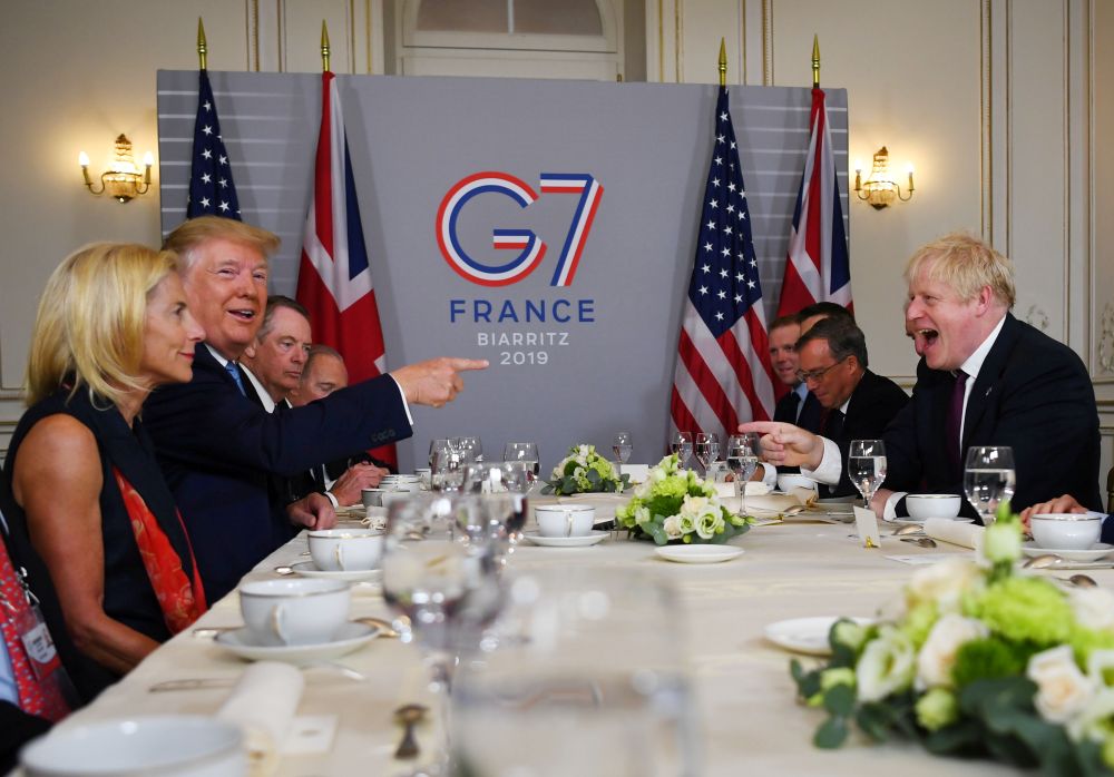US President Donald Trump and Britain's Prime Minister Boris Johnson hold a bilateral meeting during the G7 summit in Biarritz, France, August 25, 2019. u00e2u20acu201d Reuters pic
