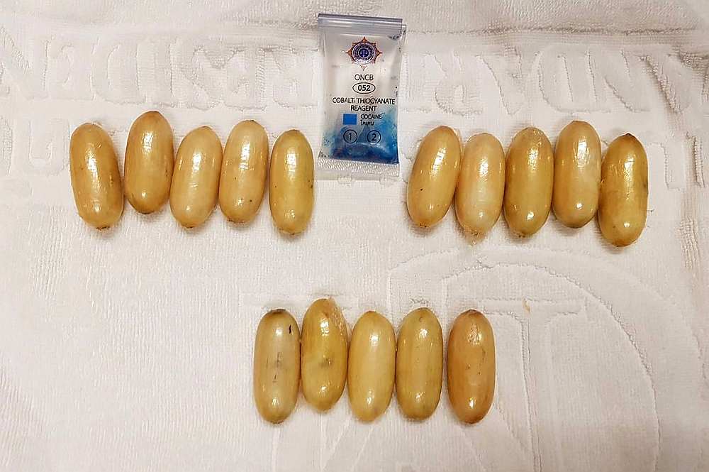 Capsules of cocaine found in the possession of Kenyan national Glenn Chibasellow Ooko at Suvarnabhumi airport in Bangkok shown in photo released released on August 21, 2019. u00e2u20acu201d Office of the Narcotics Control Board handout via AFP