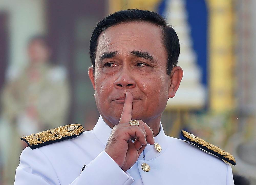 Thailand's Prime Minister Prayuth Chan-ocha reacts while taking questions from journalists after the group photo session with new government cabinet in Bangkok July 16, 2019. u00e2u20acu201d Reuters pic