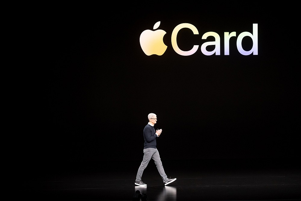 Apple CEO Tim Cook presenting the Apple Card. u00e2u20acu201d AFP pic