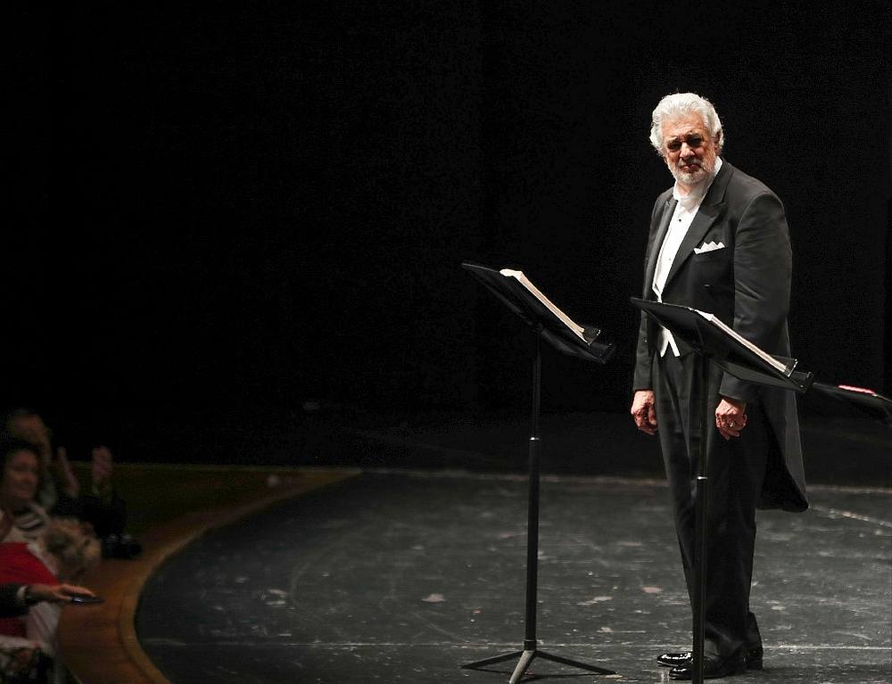 Spanish opera singer Placido Domingo, accused of sexual harassment, is seen on stage during the performance of 'Luisa Miller' at the Salzburg Festival, Austria August 25 2019. u00e2u20acu201d AFP pic