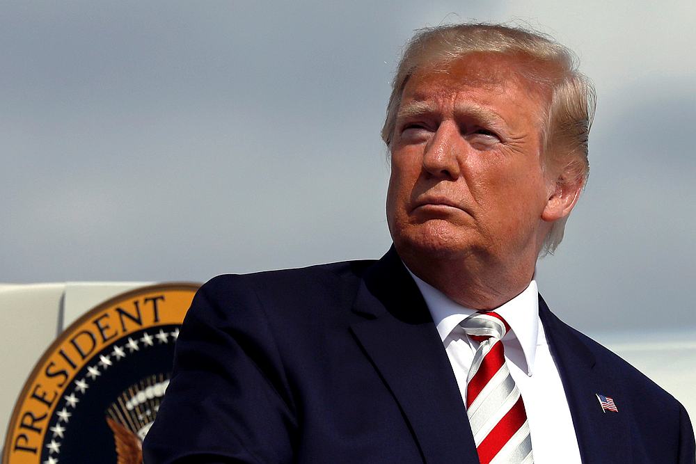 US President Donald Trump boards Air Force One at Morristown municipal airport en route to Washington after a weekend in Bedminster, New Jersey August 4, 2019. u00e2u20acu201d Reuters pic