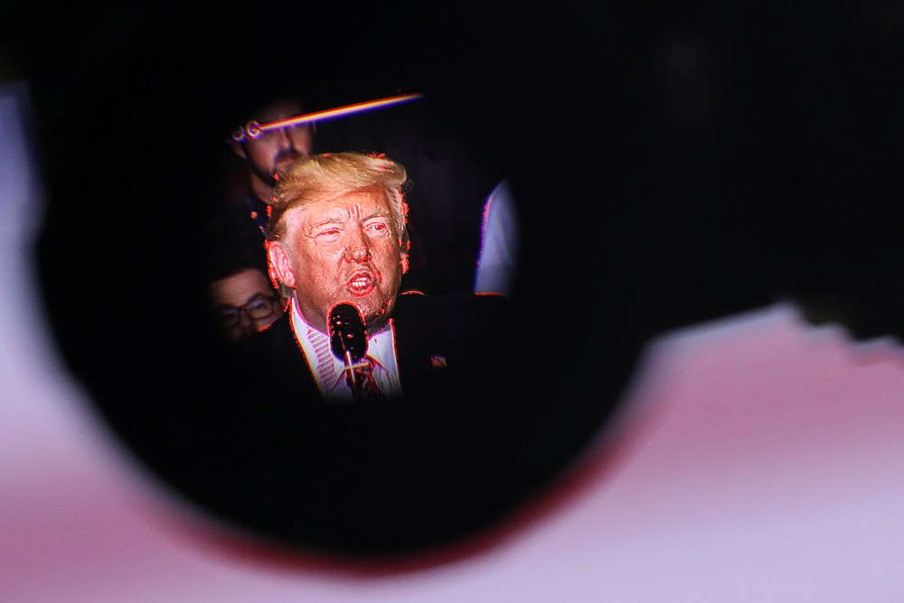 US President Donald Trump is seen in a television camera viewfinder as he speaks at the Shell Pennsylvania Petrochemicals Complex in Monaco, Pennsylvania, US August 13, 2019. u00e2u20acu201d Reuters pic