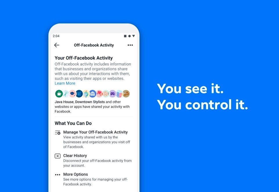 Facebook has finally begun rolling out a Clear History tool over a year after it was first announced. u00e2u20acu201d Image courtesy of Facebook via AFP