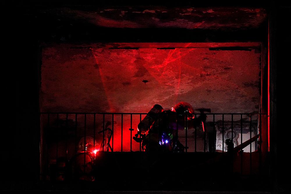 Firefighters at Henri-Mondor Hospital in Creteil, the suburbs of Paris, early August 22, 2019. u00e2u20acu201d  AFP pic