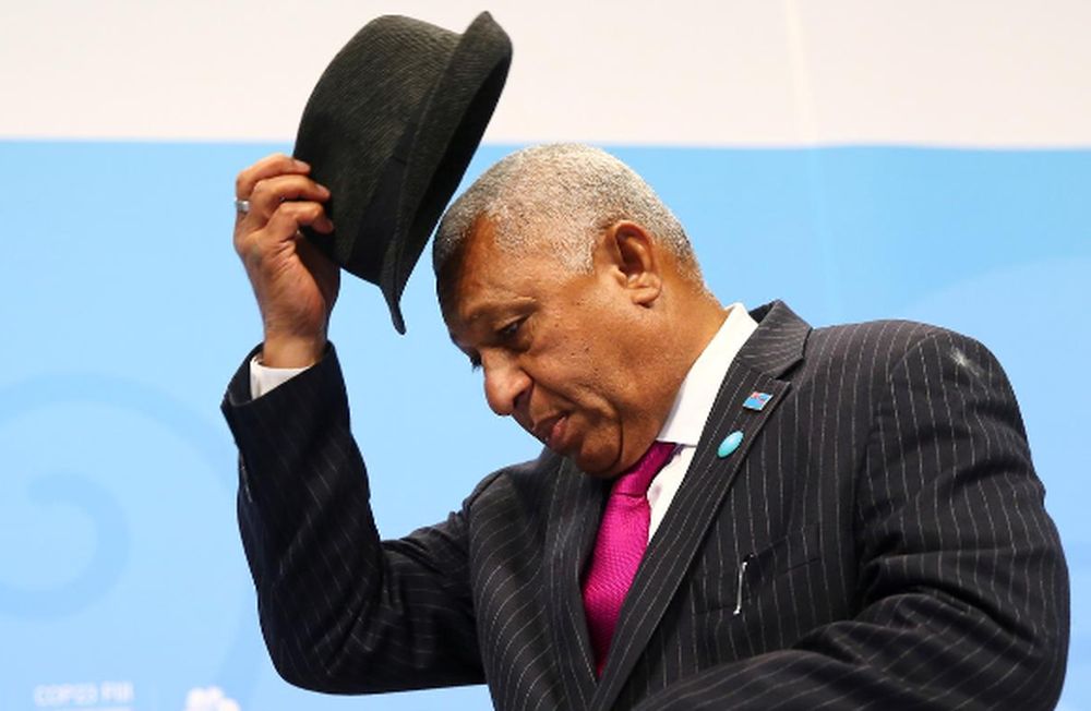 File picture shows Frank Bainimarama, Prime Minister of Fiji and president of the COP23, taking off his hat at the start of the UN Climate Change Conference 2017 in Bonn, Germany, November 18, 2017. u00e2u20acu201d Reuters pic