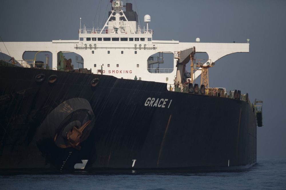 Picture shows Iranian supertanker Grace 1 off the coast of Gibraltar on August 15, 2019. u00e2u20acu201d AFP pic