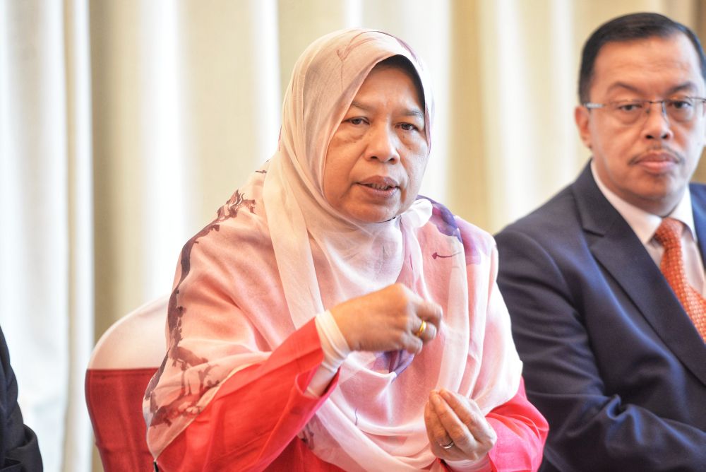 Housing and Local Government Minister Zuraida Kamaruddin speaks during a press conference in Putrajaya August 22, 2019. u00e2u20acu201d Picture by Shafwan Zaidon