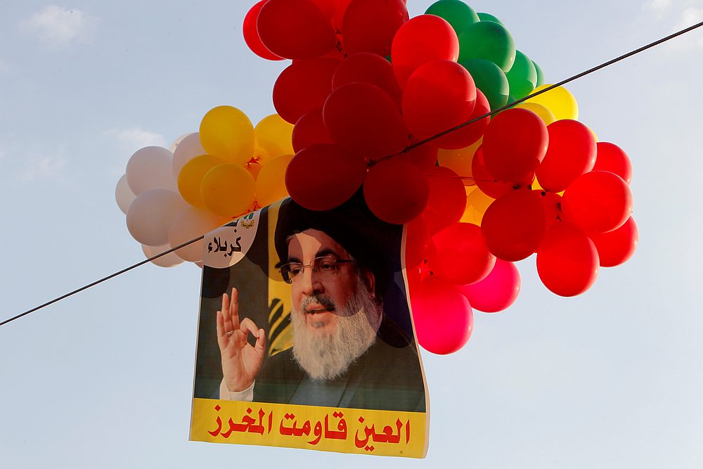 Balloons with a picture of Lebanon's Hezbollah leader Hassan Nasrallah hang in the air during a rally near the Lebanese-Syrian border, in al-Ain village, Lebanon August 25, 2019. u00e2u20acu201d Reuters pic
