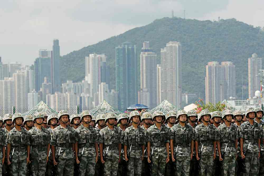 The People's Liberation Army (PLA) soldiers take part in a performance during an open day of Stonecutters Island naval base, in Hong Kong June 30, 2019. u00e2u20acu201d Reuters pic