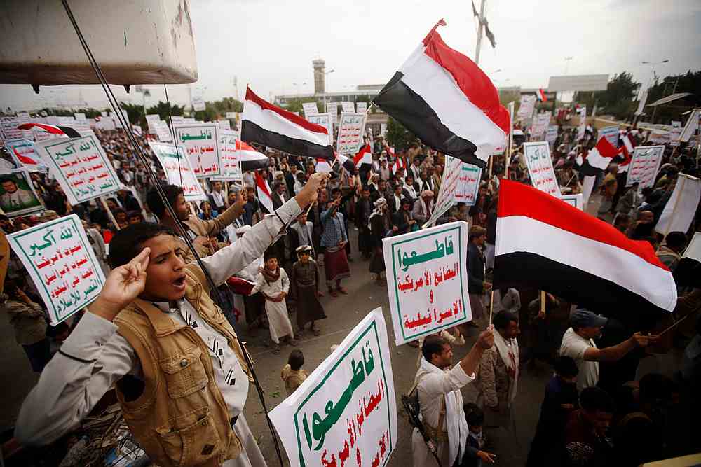 A Houthi supporter shouts slogans as he joins a rally to denounce the blockade imposed by the Saudi-led coalition, outside Sanaa airport in Sanaa, Yemen August 9, 2019. u00e2u20acu201d Reuters pic