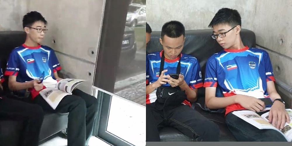 While waiting for his teamu00e2u20acu2122s turn at a photoshoot, Chang would bury his nose in a revision book. u00e2u20acu201d Picture courtesy of Twitter/A_marea