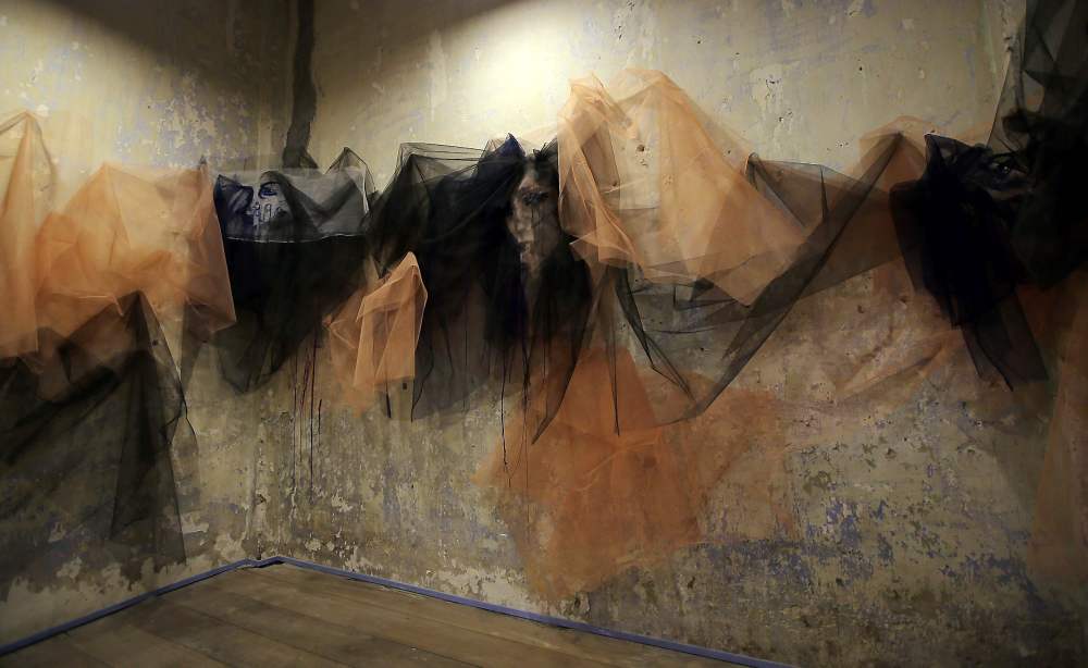 A piece made by an artist whose background is from the fashion industry.