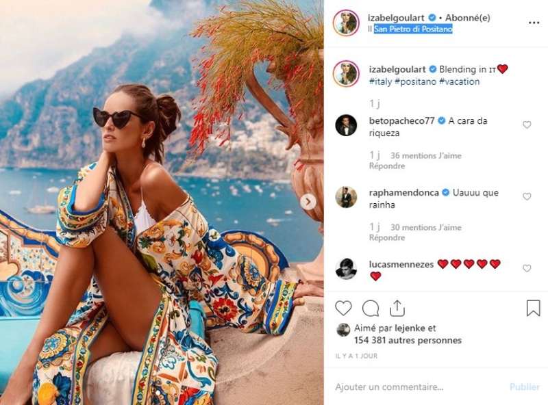 Izabel Goulart rocked heart-shaped sunglasses during her summer holiday. u00e2u20acu2022 Instagram screenshot via AFP