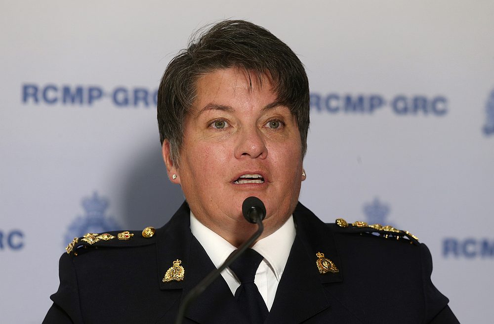 Manitoba RCMP Assistant Commissioner Jane MacLatchy speaks regarding two bodies believed to be those of fugitives Kam McLeod and Bryer Schmegelsky found near Gillam, Manitoba, in Winnipeg, Manitoba, Canada, August 7, 2019. u00e2u20acu201d Reuters pic