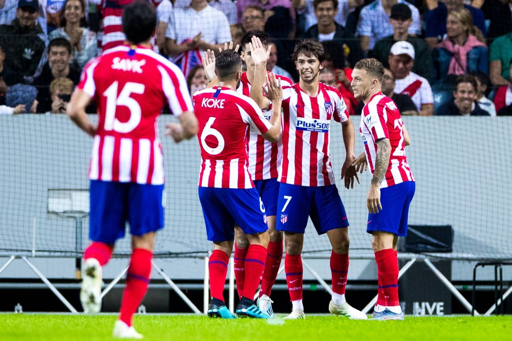 Joao Felix (7) of Atletico Madrid celebrates with teammates after scoring during the International Champions Cup match between Atletico Madrid and Juventus on August 10, 2019 in Stockholm. u00e2u20acu201d Reuters pic