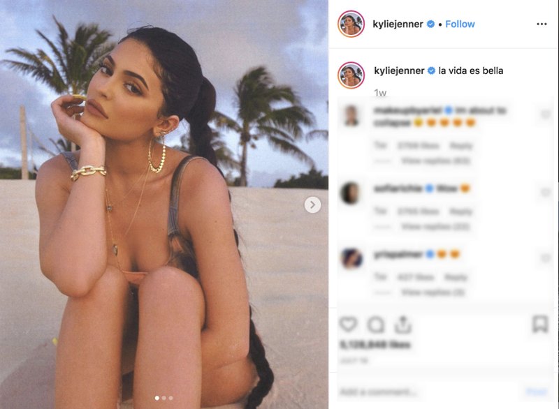 Kylie Jenner rocked a back-length, chunky braid that she teamed with hoop earrings and layered necklaces for an elevated approach to beach style. u00e2u20acu2022 AFP pic