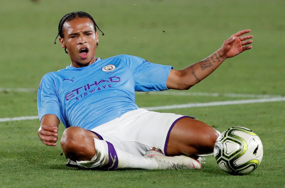 Sane was taken off clutching his knee during Cityu00e2u20acu2122s Community Shield win over Liverpool last Sunday. u00e2u20acu201d Reuters pic