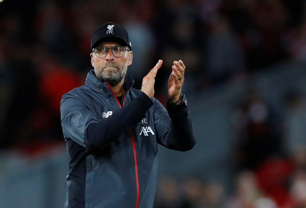Liverpool manager Juergen Klopp applauds their fans as he celebrates after the match against Norwich City, August 9, 2019. u00e2u20acu2022 Reuters pic