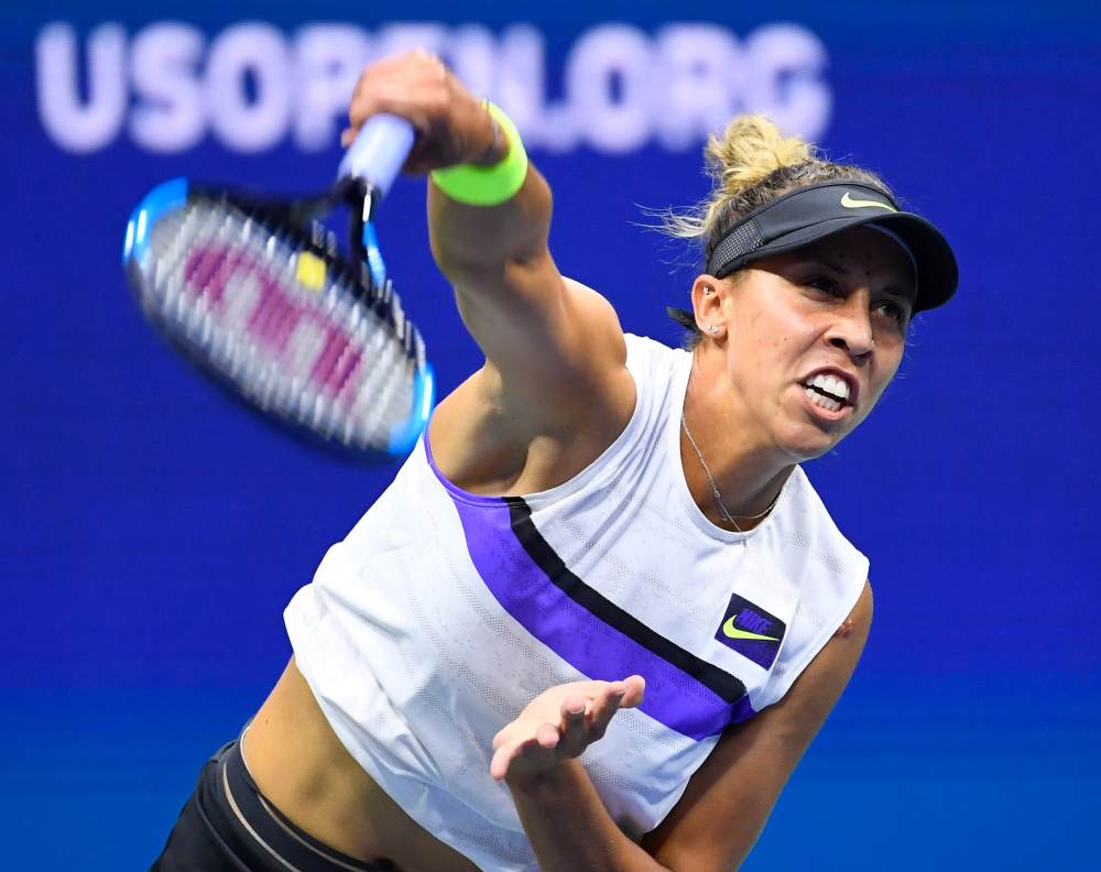 Madison Keys (pic) hits to Sofia Kenin during the third round on day five of the 2019 US Open tennis tournament in New York August 30, 2019. u00e2u20acu2022 Picture by Robert Deutsch-USA TODAY Sports via Reuters