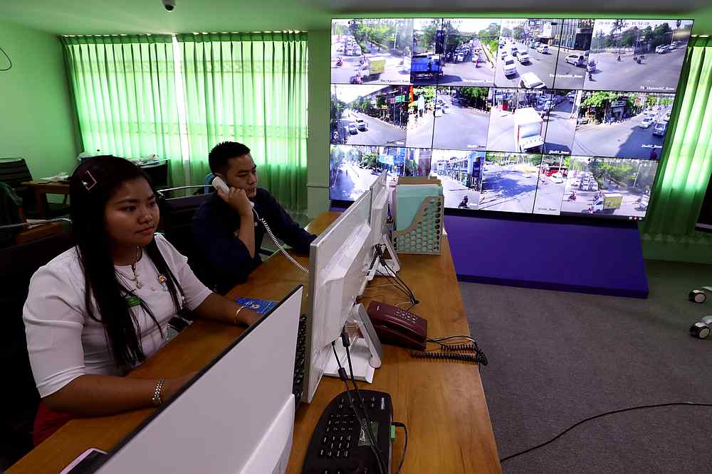 Staff members work at the technology control centre at Mandalay City Development Committee headquarters in Mandalay, Myanmar March 28, 2019. u00e2u20acu201d Reuters pic